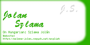 jolan szlama business card